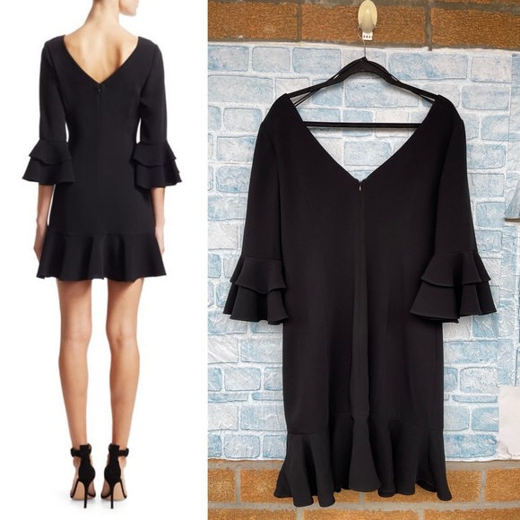 CINQ À SEPT Dominique V-Neck Ruffle Dress size 12 - Picture 7 of 13